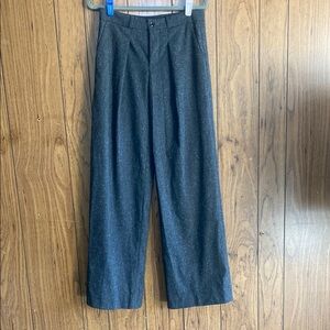 Banana Republic Gray Dress Pants Wide-Leg Pleated